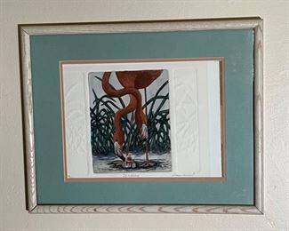 Dianne Krumel The Hatchling Painting Art signed litho Frame: 16x20x.5in HxWxD