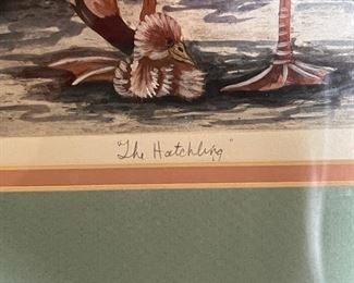 Dianne Krumel The Hatchling Painting Art signed litho Frame: 16x20x.5in HxWxD