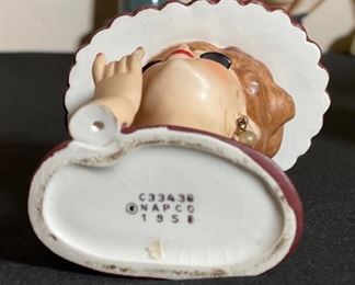 Napco 1958 Head Vase C33438 Vintage Ceramics 4.25x4.3in HxWxD