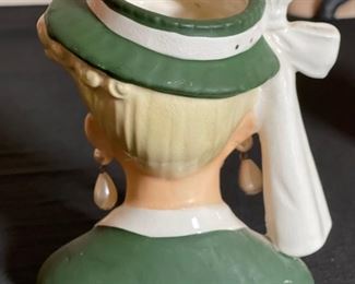 NAPCO 1956 Head Vase C2633B GREEN 6X5X3.5in HxWxD