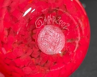 MAD 2002 Studio Art Glass Vase 7.5in H x 4.24in Diameter at top