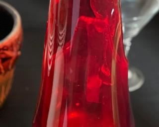 Vintage L E Smith Swung Glass Pitcher Studio Art Glass 15x4x5in HxWxD