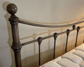 Queen Bed with Headboard & Mattress 49x62x80in HxWxD