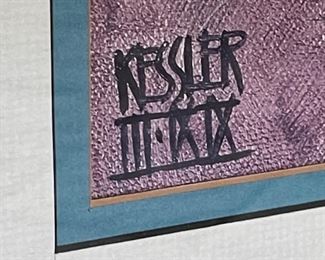 Kessler III IX IX Blue Dog With Apple Framed Print Art 32.5x27.5in