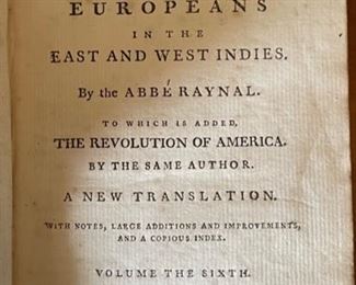 1782 Antique Book A Philosophical and political 7x4.5in