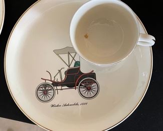 8pc (set of 4) Salem Car/Auto Plate & Cup Set Automobile Dish: 9.25in Diameter