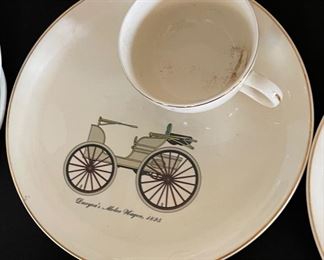 8pc (set of 4) Salem Car/Auto Plate & Cup Set Automobile Dish: 9.25in Diameter