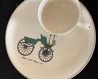 8pc (set of 4) Salem Car/Auto Plate & Cup Set Automobile Dish: 9.25in Diameter