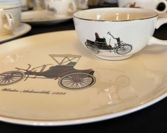 8pc (set of 4) Salem Car/Auto Plate & Cup Set Automobile Dish: 9.25in Diameter