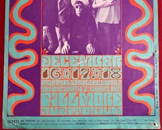 Original 1966 Jefferson Airplane Fillmore Concert Poster bg-42 22.75x 14in