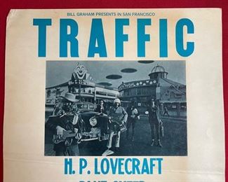 Vintage 1968 TRAFFIC CONCERT POSTER (BG-111-OP-1) ALTON KELLEY STANLEY MOUSE 21.25x14.25in