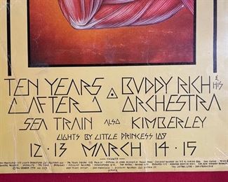 Filmore West Ten Years After Buddy Rich Poster 21.25x14.25in