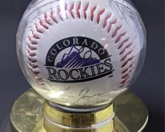 Signed Rockies baseball