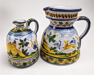 Pretty painted pitchers