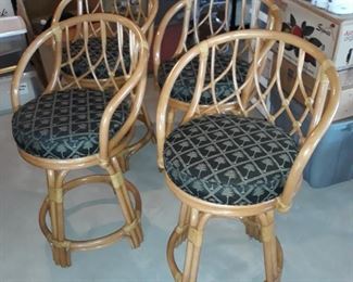 Lane Bamboo Barstools with Sunbrella fabric upholstery