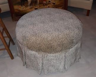Large animal print ottoman, on wheels