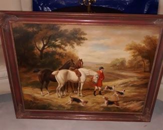 Nice larger size equestrian image on canvas