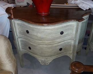 Walnut top commodes pair