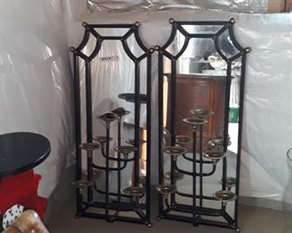 Tall mirrored wall sconces
