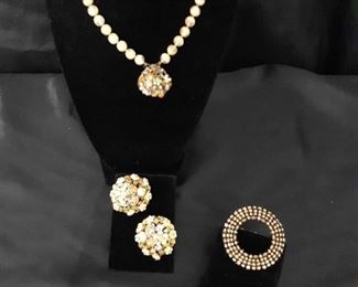 Vintage Necklace Set, Brooch Set And Cameo