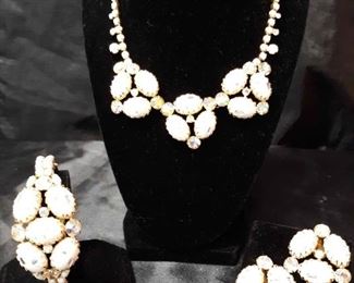 Vintage White Gold And Rhinestone Collection By Shauer