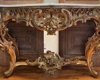 19th C. Italian Marble Top Console