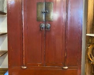 Red Lacquer Chinese Wedding Cabinet