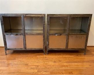 Pair Restoration Hardware Cabinets "Tool Chest"