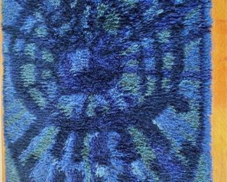 Mid Century Rya Rug blue