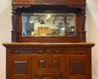 19th C English Restaurant Pub Breakfront Server