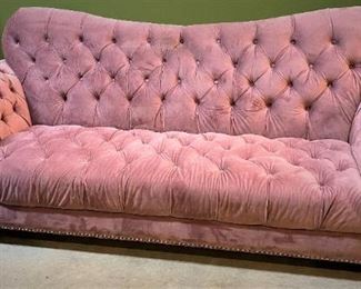 Pink Velvet Chesterfield Sofa