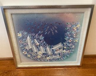 Initialed Dated Post Modern Oil on Canvas