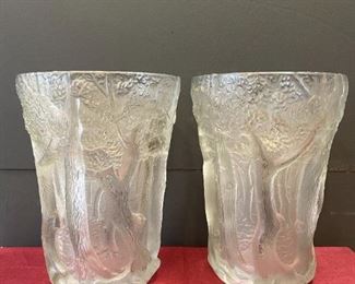 Pair Czech Forest Vases