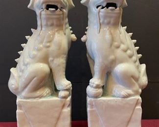 Chinese Porcelain Blanc De Chine Foo Dogs