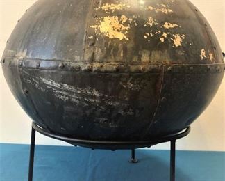 Oversized Primitive Galvanized Pot on Stand