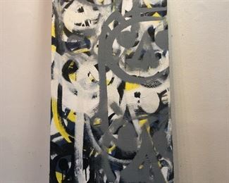 Signed Miles Glickman Folk Art Oil on Canvas