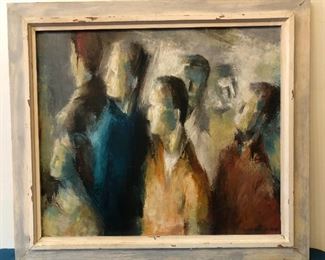 Large Mid Century Oil on Canvas signed R Spaulding