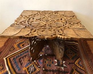 Carved Wood Coffee Table India