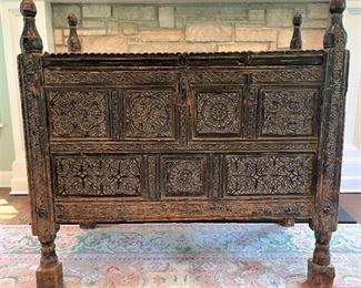 Ornately Carved Primitive India Cabinet