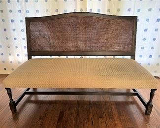 Walnut Cane High Back Bench