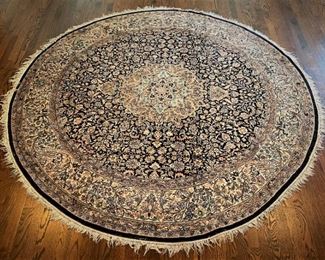 Round Silk Oriental Rug