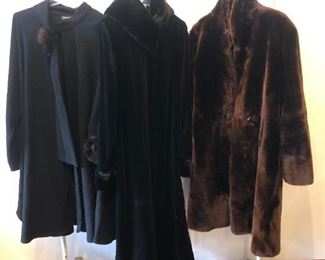 Lot 3 Faux Fur & Mink Trim Coats