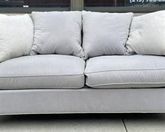 Nailhead Trip Conetemporary Gray Sofa