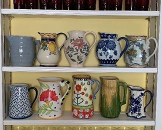 Assorted Pitchers and Glasses (Shawnee, Cash Family and more)
