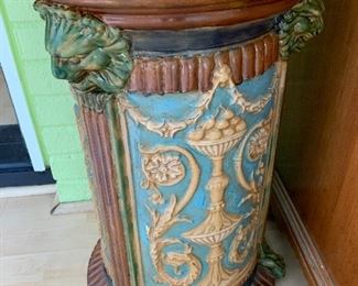 Old Pottery Jardiniere Stand