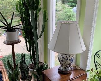 Potted Plants/End Table/Lamp