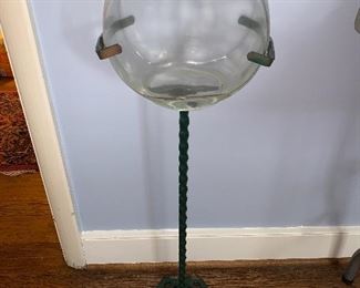 Metal and Glass Plant Stand/Planter