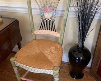 MacKenzie Decorated Wicker Bottom Chair