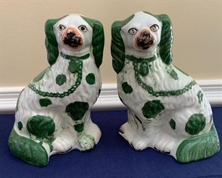 Pair of Porcelain Staffordshire Style Dogs
