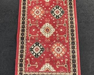 Red and Black Geometric Rug